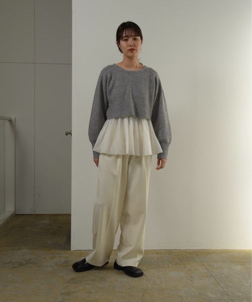 I_am（アイアム）の「volume sleeve cami set short knit / ボリューム