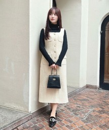 an another angelus | ゴールド釦ツイードジャンパースカート(ジャンパースカート)