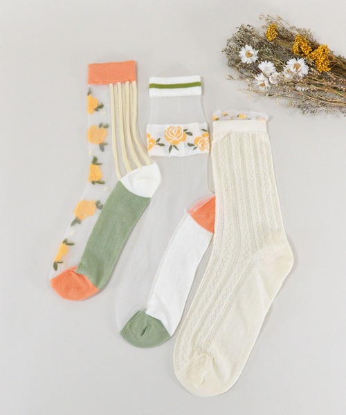 styiro（スタイロ）の「花柄シースルー靴下（ソックス/靴下・レディース・その他1/その他2/その他3/その他5/その他8/その他7/その他6/その他4/その他9/その他12/その他10/その他11・FREE）」の14枚目の写真