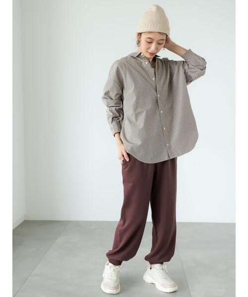 Lugnoncure（ルノンキュール）の「エンブレムプリント裏毛スウェットパンツ（その他パンツ・レディース・オフホワイト/ベージュ/ブラウン・F）」の8枚目の写真
