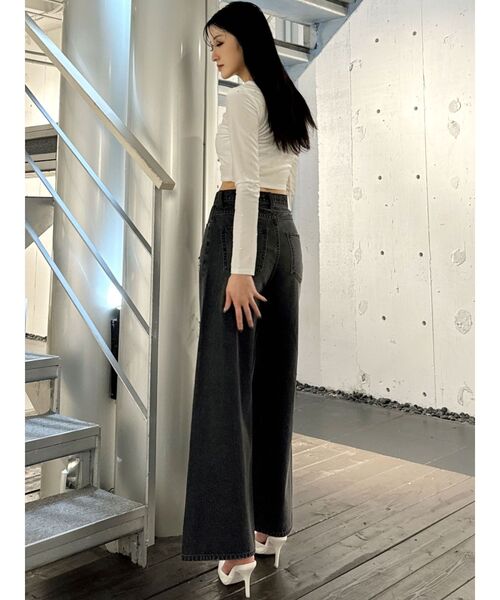 GYDA（ジェイダ）の「GYGY embroideryラインストーンベロアトップス（Tシャツ/カットソー・レディース・ブラック/オフホワイト・FREE）」の16枚目の写真