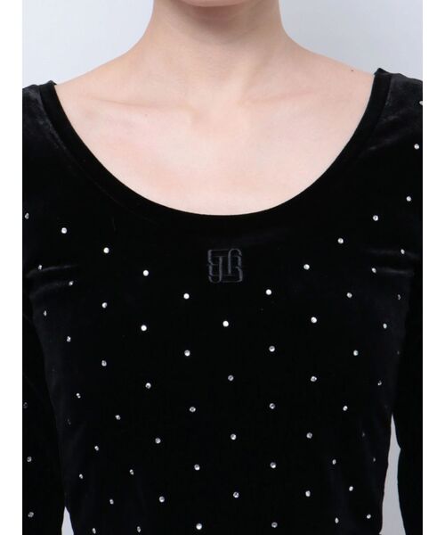 GYDA（ジェイダ）の「GYGY embroideryラインストーンベロアトップス（Tシャツ/カットソー・レディース・ブラック/オフホワイト・FREE）」の21枚目の写真