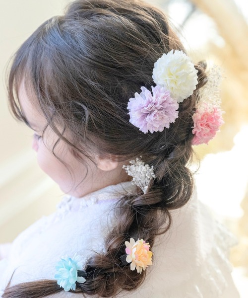 orgablanca 花モチーフ ヘアピン 3本セット プリンセスフラワーUピン 7