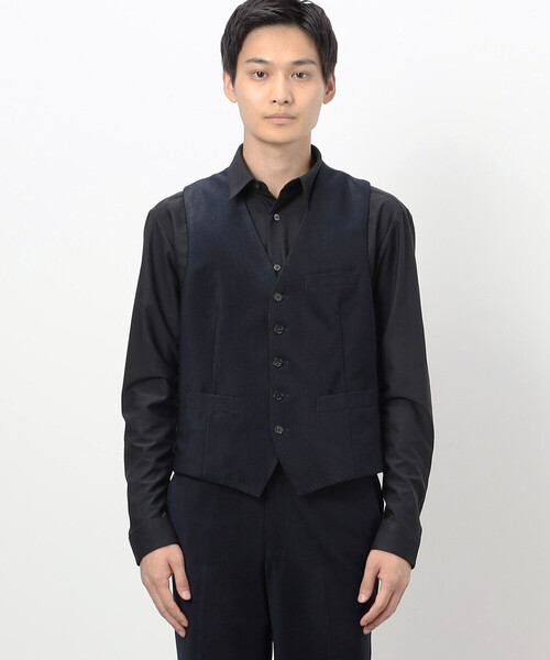 COMME CA ISM（コムサイズム）の「【セットアップ対応】 トリコットコーデュロイ ベスト（スーツベスト・メンズ・チャコール/ネイビー/カーキ・SMALL/MEDIUM/LARGE）」の14枚目の写真