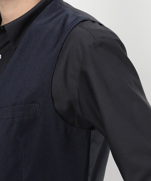 COMME CA ISM（コムサイズム）の「【セットアップ対応】 トリコットコーデュロイ ベスト（スーツベスト・メンズ・チャコール/ネイビー/カーキ・SMALL/MEDIUM/LARGE）」の18枚目の写真