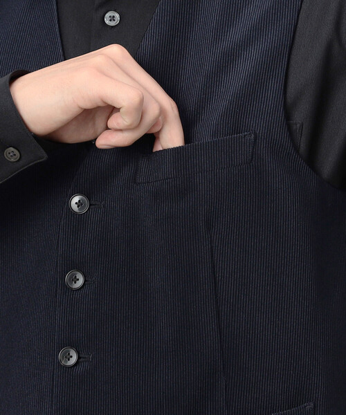 COMME CA ISM（コムサイズム）の「【セットアップ対応】 トリコットコーデュロイ ベスト（スーツベスト・メンズ・チャコール/ネイビー/カーキ・SMALL/MEDIUM/LARGE）」の20枚目の写真