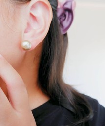 SARINOHANA/大きめコットンパールピアス/サージカルステンレス