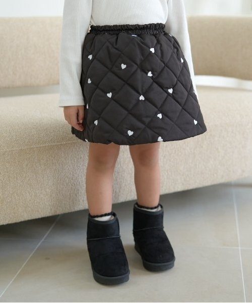 セール】【インナーパンツ付き】キルティングギャザーたっぷりスカート