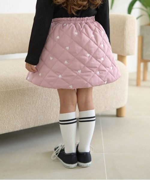 Lycee mine（リセマイン）の「【インナーパンツ付き】キルティングギャザーたっぷりスカート（スカート・キッズ・ミント/アイボリー/ブラック/ピンク/ブラウン・100cm/110cm/120cm/130cm/140cm/150cm）」の15枚目の写真
