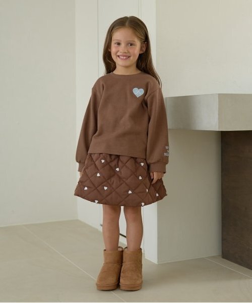 Lycee mine（リセマイン）の「【インナーパンツ付き】キルティングギャザーたっぷりスカート（スカート・キッズ・ミント/アイボリー/ブラック/ピンク/ブラウン・100cm/110cm/120cm/130cm/140cm/150cm）」の14枚目の写真