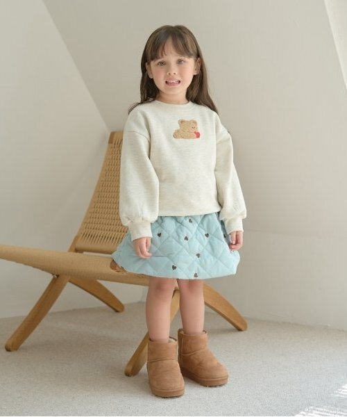 Lycee mine（リセマイン）の「【インナーパンツ付き】キルティングギャザーたっぷりスカート（スカート・キッズ・ミント/アイボリー/ブラック/ピンク/ブラウン・100cm/110cm/120cm/130cm/140cm/150cm）」の12枚目の写真