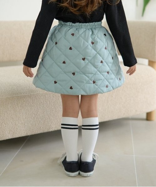 Lycee mine（リセマイン）の「【インナーパンツ付き】キルティングギャザーたっぷりスカート（スカート・キッズ・ミント/アイボリー/ブラック/ピンク/ブラウン・100cm/110cm/120cm/130cm/140cm/150cm）」の11枚目の写真