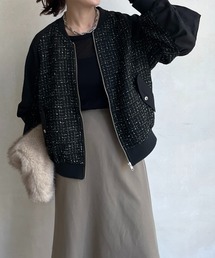 DouDou | 【WEB限定】MA-1スリーブツイードブルゾン(ブルゾン)
