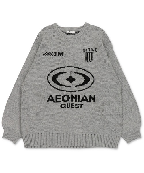 SPINNS（スピンズ）の「ゲームデザイン ビッグジャガードニット（ニット/セーター・レディース・キナリ/ブラック/ピンク/杢グレー・ONESIZE）」の14枚目の写真