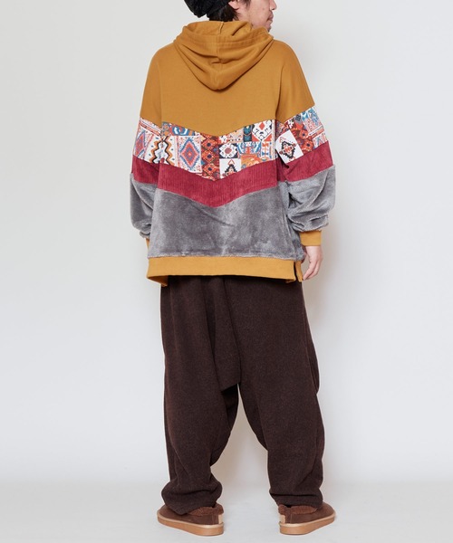 チャイハネ(チャイハネ)の「【チャイハネ】パッチワークMEN'Sパーカー(パーカー・メンズ・カーキ/マスタード/ホワイト・FREE)」の12枚目の写真
