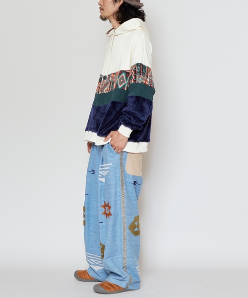 チャイハネ(チャイハネ)の「【チャイハネ】パッチワークMEN'Sパーカー(パーカー・メンズ・カーキ/マスタード/ホワイト・FREE)」の5枚目の写真