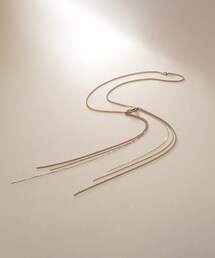 カットビーズ連続ステーション ロングネックレス(65cm)（ネックレス 