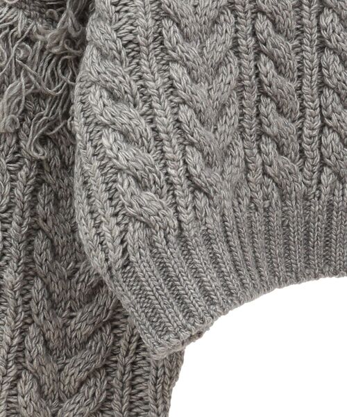 フリンジスリーブショート丈ケーブルニット（ニット/セーター）｜AnriettMusee（アンリエットミュゼ）