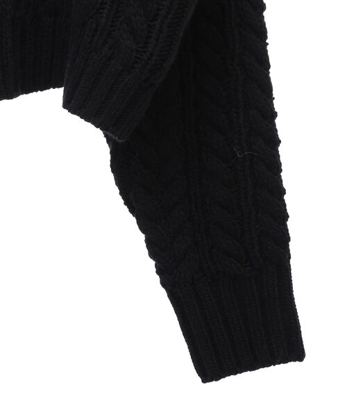 フリンジスリーブショート丈ケーブルニット（ニット/セーター）｜AnriettMusee（アンリエットミュゼ）