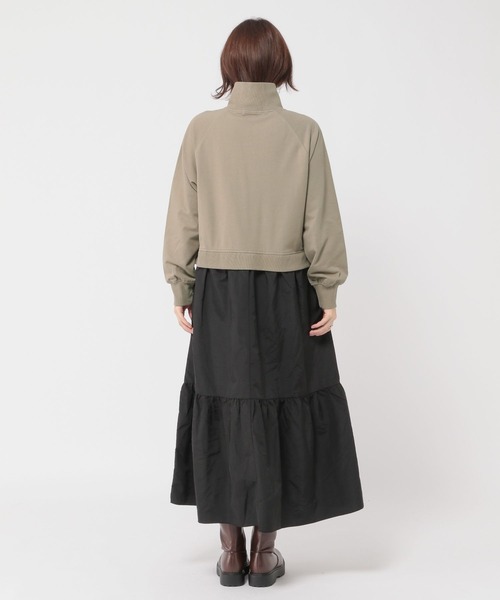 studio CLIP(スタディオクリップ)の「ハーフジップドッキングワンピース(ワンピース・レディース・モカ/アイボリー/ブラック・FREE)」の14枚目の写真