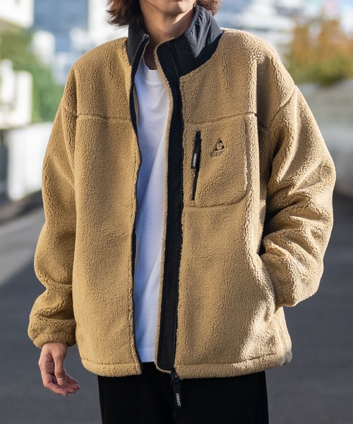【ag】〔GERRY/ジェリー〕シープボア 裏フリース ウィンドウプルーフ スタンドカラージャケット（ブルゾン）｜GERRY（ジェリー）