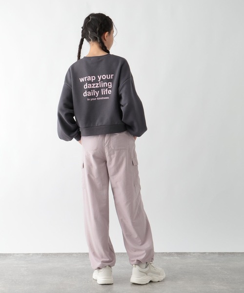 GLOBAL WORK(グローバルワーク)の「あったか乾きやすいワイドスウェット/115755(スウェット・キッズ・ホワイト系6/ネイビー/モカ/チャコールグレー/ホワイト系5/ホワイト系8/グレー系9/ネイビー系9・120cm/140cm/160cm/130cm/150cm)」の11枚目の写真