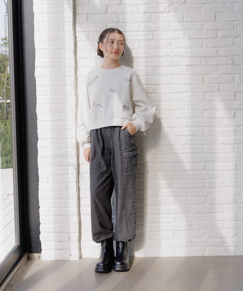 GLOBAL WORK(グローバルワーク)の「あったか乾きやすいワイドスウェット/115755(スウェット・キッズ・ホワイト系6/ネイビー/モカ/チャコールグレー/ホワイト系5/ホワイト系8/グレー系9/ネイビー系9・120cm/140cm/160cm/130cm/150cm)」の19枚目の写真