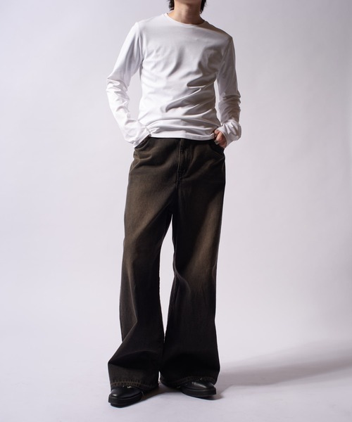 Lui's(ルイス)の「SHINE BASIC ショート丈カットソー(Tシャツ/カットソー・メンズ・チャコールグレー/ホワイト/ブラック・M/S)」の4枚目の写真