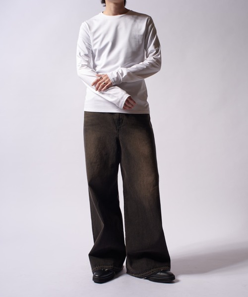 Lui's(ルイス)の「SHINE BASIC ショート丈カットソー(Tシャツ/カットソー・メンズ・チャコールグレー/ホワイト/ブラック・M/S)」の6枚目の写真