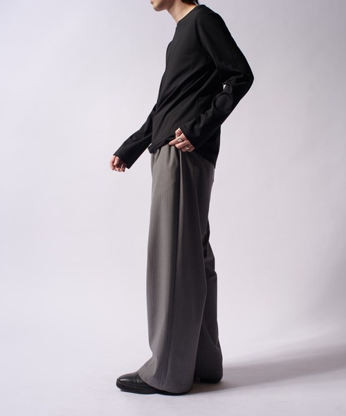 Lui's(ルイス)の「SHINE BASIC ショート丈カットソー(Tシャツ/カットソー・メンズ・チャコールグレー/ホワイト/ブラック・M/S)」の14枚目の写真