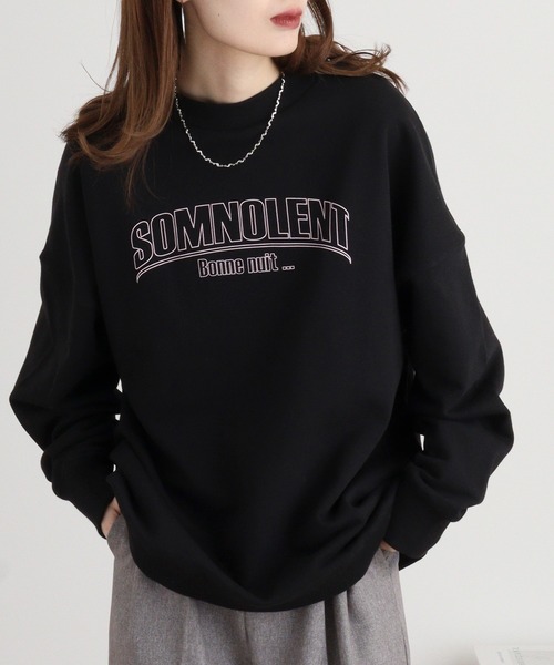 Arinomama(アリノママ)の「綿100%裏毛 ドロップショルダースウェット(スウェット・レディース・アイボリー/ブラック/ライトベージュ/杢グレー/アイボリー系/グレー系/ベージュ系1/ブラック系/ベージュ系/アイボリー系1/ブラック系1/グレー系1・F)」の3枚目の写真