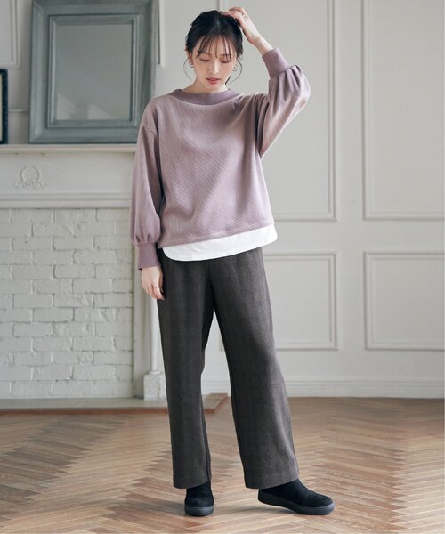 ikka(イッカ)の「カットジャガードパンツ(その他パンツ・レディース・ライトグレー/チャコールグレー/ブラウン・S/M/L)」の11枚目の写真