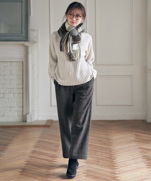 ikka(イッカ)の「カットジャガードパンツ(その他パンツ・レディース・ライトグレー/チャコールグレー/ブラウン・S/M/L)」の13枚目の写真