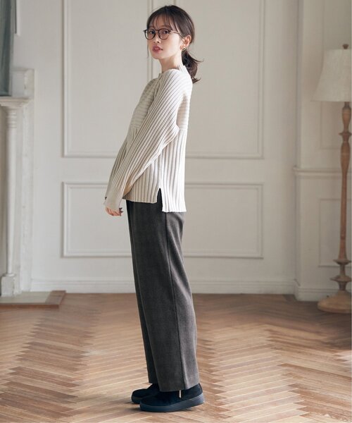 ikka(イッカ)の「カットジャガードパンツ(その他パンツ・レディース・ライトグレー/チャコールグレー/ブラウン・S/M/L)」の14枚目の写真