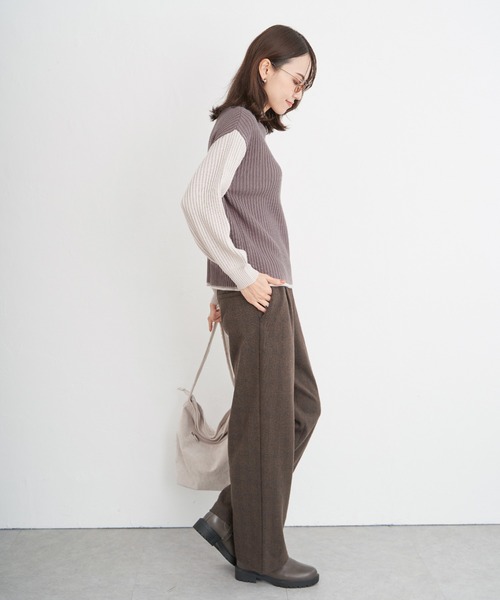 ikka(イッカ)の「カットジャガードパンツ(その他パンツ・レディース・ライトグレー/チャコールグレー/ブラウン・S/M/L)」の18枚目の写真