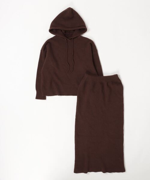 gossip!ロサンゼルス(ゴシップロサンゼルス)の「トップス×スカートニットセットアップ(セットアップ・レディース・ブラウン/グレー/ブラック/オフホワイト/ライトイエロー・FREE)」の20枚目の写真
