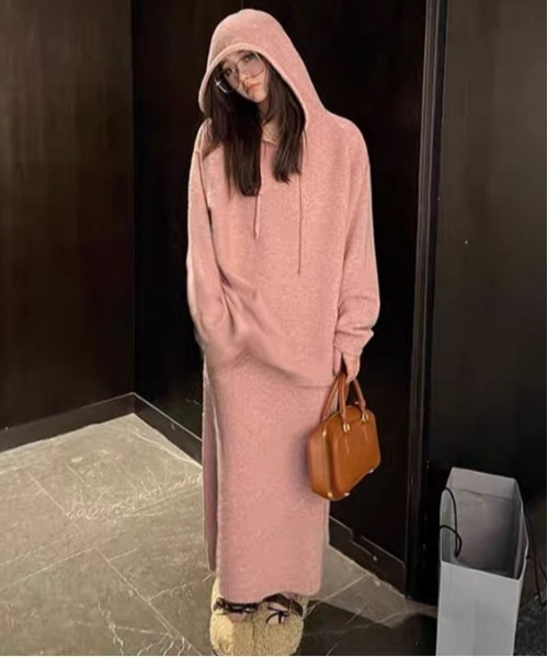 gossip!ロサンゼルス(ゴシップロサンゼルス)の「トップス×スカートニットセットアップ(セットアップ・レディース・ブラウン/グレー/ブラック/オフホワイト/ライトイエロー・FREE)」の21枚目の写真
