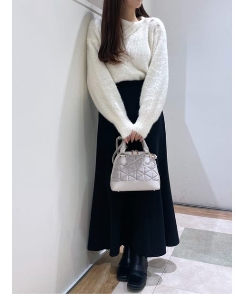 SAMANTHAVEGA（サマンサベガ）の「ベロアキルティングスタッズハンドバッグ（小）（ハンドバッグ・レディース・ベージュ/ピンク/ライトブルー・FREE）」の7枚目の写真