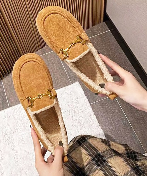 MILAE(ミレ)の「ファーモカシンパンプス(モカシン/デッキシューズ・レディース・ブラック/ベージュ・23cm/23.5cm/24cm/24.5cm)」の13枚目の写真