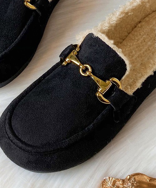 MILAE(ミレ)の「ファーモカシンパンプス(モカシン/デッキシューズ・レディース・ブラック/ベージュ・23cm/23.5cm/24cm/24.5cm)」の7枚目の写真