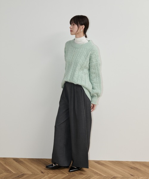 ビッグシルエットケーブルニット（ニット/セーター）｜Shelly island