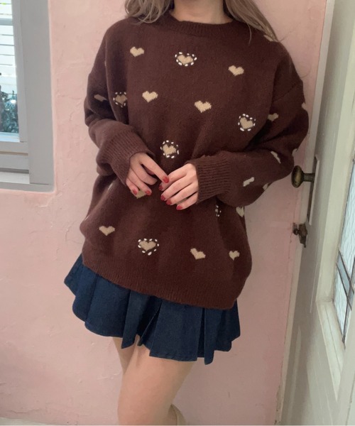 MORE self LOVE（モアセルフラブ）の「ハートジャガードニット（ニット