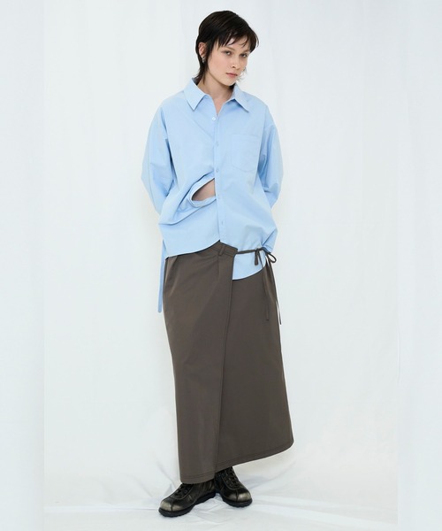 VIAVANDA(ヴィアヴァンダ)の「2WAY BUTTON BIG SHIRT(シャツ/ブラウス・レディース・ブルー/ホワイト・FREE)」の19枚目の写真