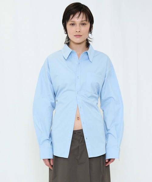 VIAVANDA(ヴィアヴァンダ)の「2WAY BUTTON BIG SHIRT(シャツ/ブラウス・レディース・ブルー/ホワイト・FREE)」の14枚目の写真
