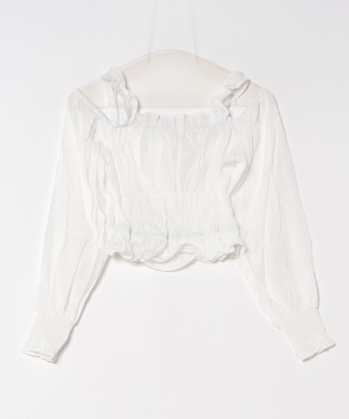 Lace Ladies（レースレディース）の「フリル ギャザー オフショル リボン ブラウス（シャツ/ブラウス・レディース・ブラック/ホワイト・FREE）」の9枚目の写真