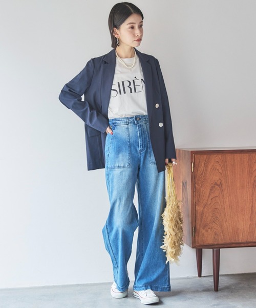 Doux archives(ドゥアルシーヴ)の「ワイドベイカーデニムパンツ(デニムパンツ・レディース・ブルー/サックスブルー・36/38)」の10枚目の写真