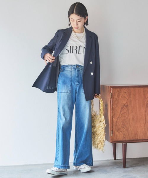 Doux archives(ドゥアルシーヴ)の「ワイドベイカーデニムパンツ(デニムパンツ・レディース・ブルー/サックスブルー・36/38)」の11枚目の写真