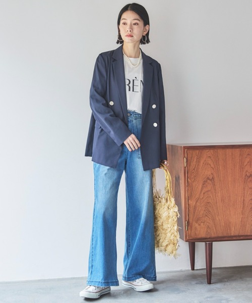 Doux archives(ドゥアルシーヴ)の「ワイドベイカーデニムパンツ(デニムパンツ・レディース・ブルー/サックスブルー・36/38)」の12枚目の写真