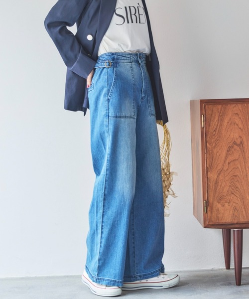Doux archives(ドゥアルシーヴ)の「ワイドベイカーデニムパンツ(デニムパンツ・レディース・ブルー/サックスブルー・36/38)」の15枚目の写真
