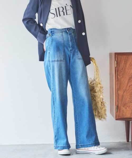 Doux archives(ドゥアルシーヴ)の「ワイドベイカーデニムパンツ(デニムパンツ・レディース・ブルー/サックスブルー・36/38)」の20枚目の写真